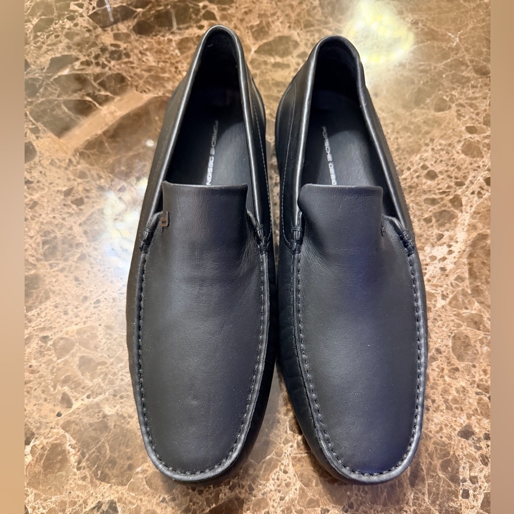 Porsche Design Black Leather Slip-Ons